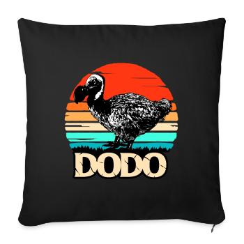 Dodo cadeau oiseau origine primitive fossil archéologie Geek - Housse de coussin décorative 45 x 45 cm - noir - Devant