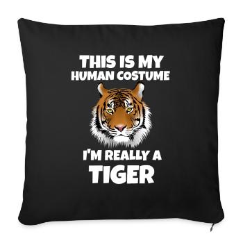 Tiger - Sofakissenbezug 45 x 45 cm - Schwarz - Vorne