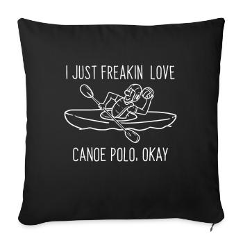 Canoe polo - Sofa pillowcase 17,3'' x 17,3'' (45 x 45 cm) - black - Front