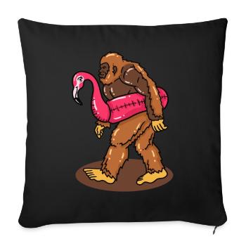 Bigfoot surfing - Sofa pillowcase 17,3'' x 17,3'' (45 x 45 cm) - black - Front