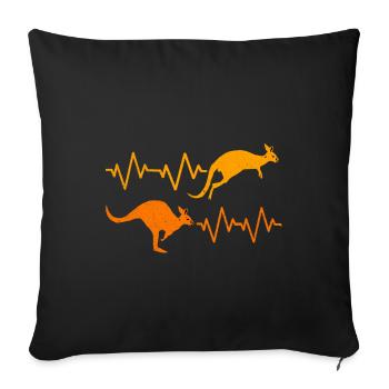 Kangourou - Housse de coussin décorative 45 x 45 cm - noir - Devant