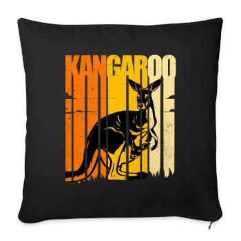 Kangaroo - Sofa pillowcase 17,3'' x 17,3'' (45 x 45 cm) - black - Front