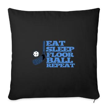 Floorball sport de passe-temps - Housse de coussin décorative 45 x 45 cm - noir - Devant