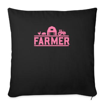 Mama Farmer Farmer Farmer - Sofa pillowcase 17,3'' x 17,3'' (45 x 45 cm) - black - Front
