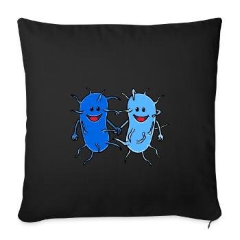 bacteria friendship love infection sick - Sofa pillowcase 17,3'' x 17,3'' (45 x 45 cm) - black - Front