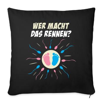 Party Pregnancy Gift Parents The Race - Sofa pillowcase 17,3'' x 17,3'' (45 x 45 cm) - black - Front