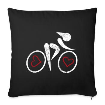 Hearts in the bike - Sofa pillowcase 17,3'' x 17,3'' (45 x 45 cm) - black - Front