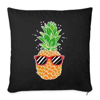 pineapple - Sofa pillowcase 17,3'' x 17,3'' (45 x 45 cm) - black - Front