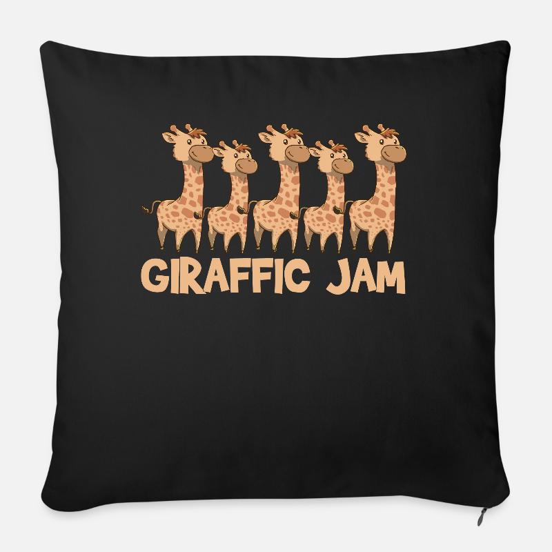 Giraffe Giraffe Giraffe - Sofakissenbezug 45 x 45 cm - Schwarz