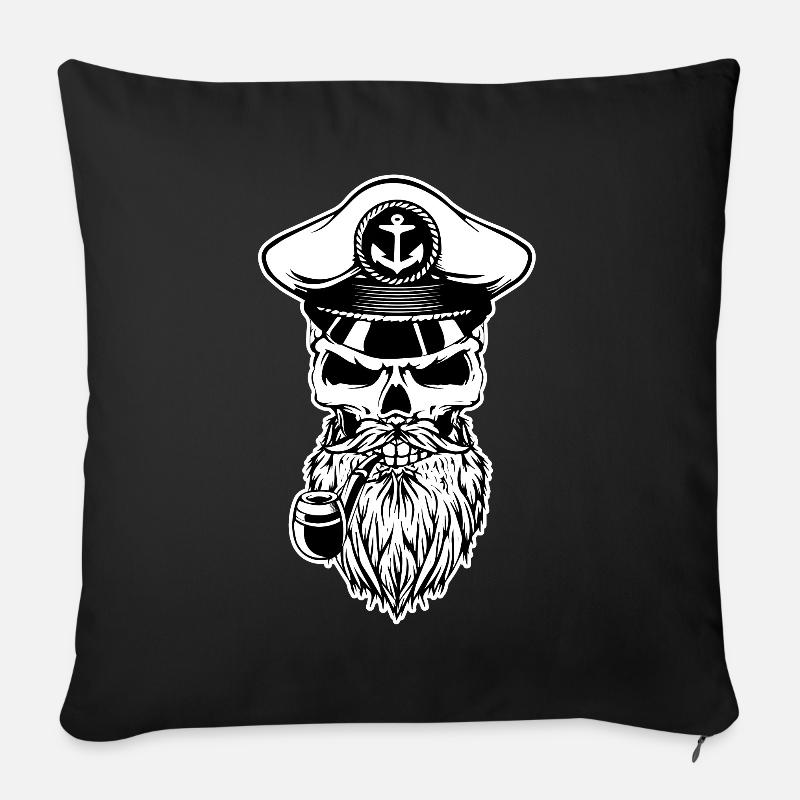 Captain Skull Bart Whistle - Sofa pillowcase 17,3'' x 17,3'' (45 x 45 cm) - black
