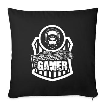 Gaming Gaming Gaming Gaming - Sofa pillowcase 17,3'' x 17,3'' (45 x 45 cm) - black - Front