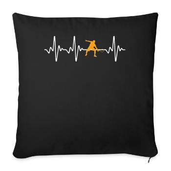 Squash Yellow Tee Design - Sofakissenbezug 45 x 45 cm - Schwarz - Vorne