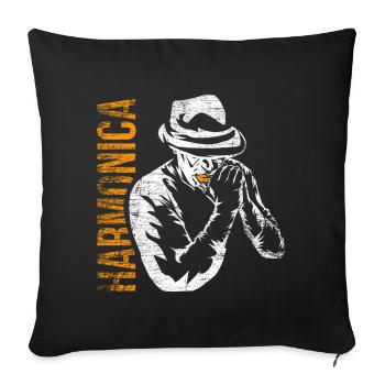 harmonica - Housse de coussin décorative 45 x 45 cm - noir - Devant