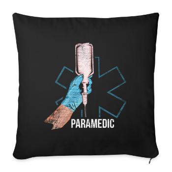 paramedic - Sofa pillowcase 17,3'' x 17,3'' (45 x 45 cm) - black - Front