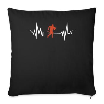flag football - Sofa pillowcase 17,3'' x 17,3'' (45 x 45 cm) - black - Front