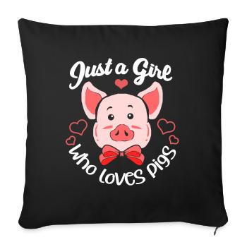 Porc sau cochon porcelet porcelet porcelet Ebene - Housse de coussin décorative 45 x 45 cm - noir - Devant