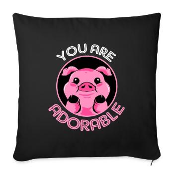 Pig Pig Pig Piglet Boar Boar - Sofa pillowcase 17,3'' x 17,3'' (45 x 45 cm) - black - Front