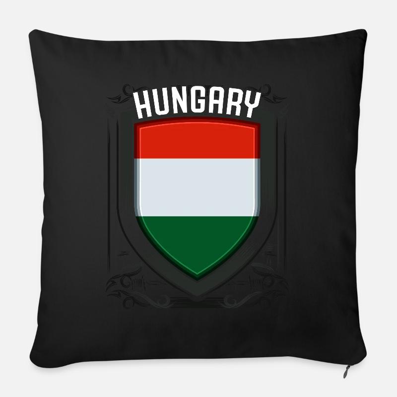 Ungarn - Sofakissenbezug 45 x 45 cm - Schwarz