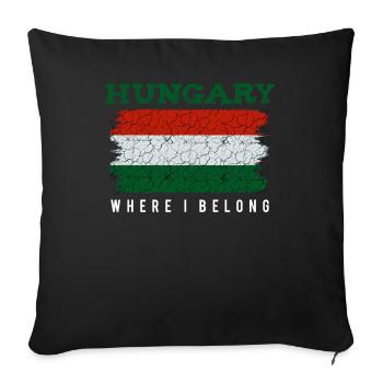 Hongrie - Housse de coussin décorative 45 x 45 cm - noir - Devant
