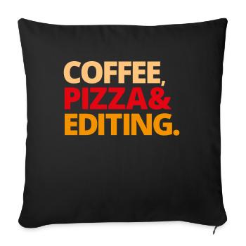 Video Photo Editor Edit Coffee Gift - Sofa pillowcase 17,3'' x 17,3'' (45 x 45 cm) - black - Front