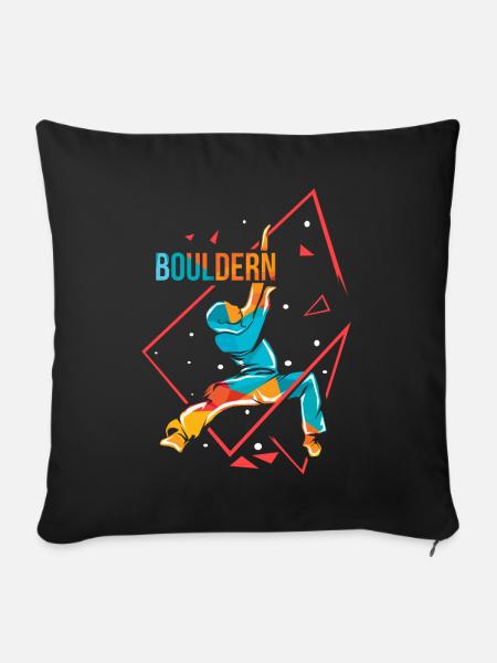 Bouldern Polygon - Sofakissenbezug 45 x 45 cm - Schwarz