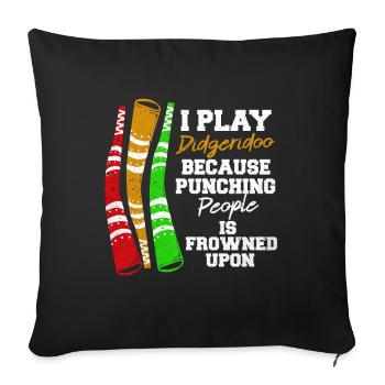 Didgeridoo - Sofa pillowcase 17,3'' x 17,3'' (45 x 45 cm) - black - Front