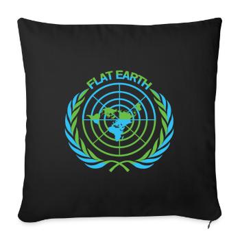 Flat Earth - Sofakissenbezug 45 x 45 cm - Schwarz - Vorne