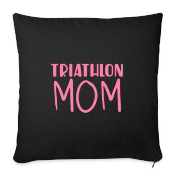 Triathlon Maman - Housse de coussin décorative 45 x 45 cm - noir - Devant