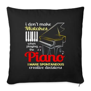 Piano - Sofa pillowcase 17,3'' x 17,3'' (45 x 45 cm) - black - Front