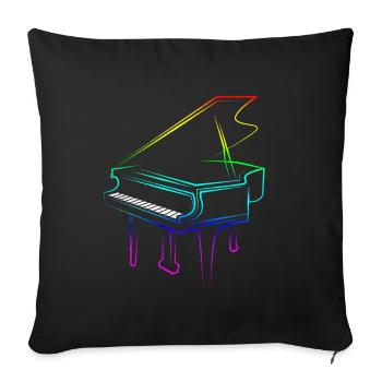 Piano - Housse de coussin décorative 45 x 45 cm - noir - Devant