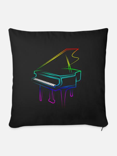 Piano - Sofakissenbezug 45 x 45 cm - Schwarz