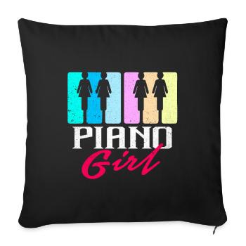 Piano - Housse de coussin décorative 45 x 45 cm - noir - Devant