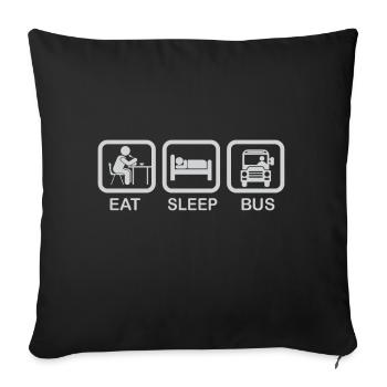 Manger, dormir, bus - Housse de coussin décorative 45 x 45 cm - noir - Devant