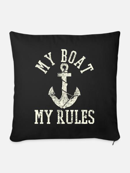 Bootfahren - Sofakissenbezug 45 x 45 cm - Schwarz