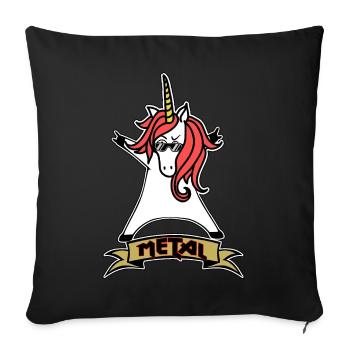 Licorne Métal - Licorne - Métal - Musique - Housse de coussin décorative 45 x 45 cm - noir - Devant