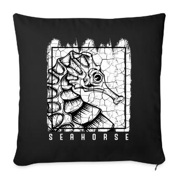 sea horse - Sofa pillowcase 17,3'' x 17,3'' (45 x 45 cm) - black - Front