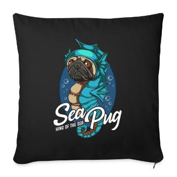 Hippocampe - Housse de coussin décorative 45 x 45 cm - noir - Devant