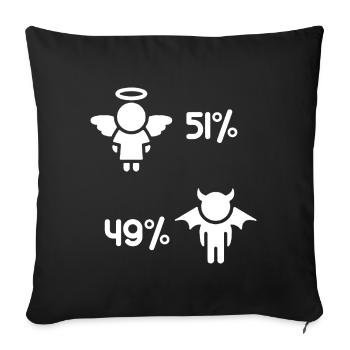 Anges et démons - énonciation drôle - Housse de coussin décorative 45 x 45 cm - noir - Devant