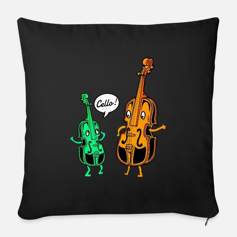 Cello - Sofakissenbezug 45 x 45 cm - Schwarz