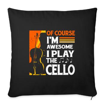 Cello - Sofa pillowcase 17,3'' x 17,3'' (45 x 45 cm) - black - Front