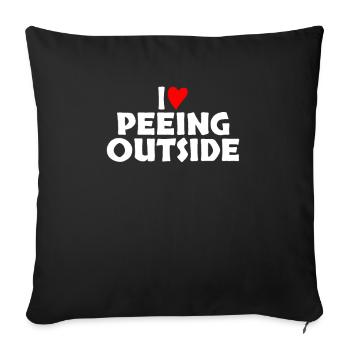 I Love Peeing Outside. love to pee outside - Sofa pillowcase 17,3'' x 17,3'' (45 x 45 cm) - black - Front
