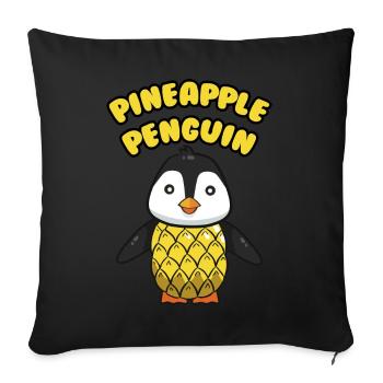 Pineapple Penguin - Sofakissenbezug 45 x 45 cm - Schwarz - Vorne