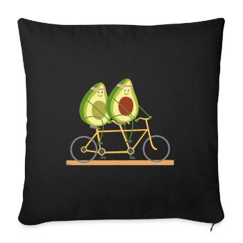 Avocado Funny Sport Bike Food - Sofa pillowcase 17,3'' x 17,3'' (45 x 45 cm) - black - Front