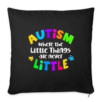 Autism - Sofa pillowcase 17,3'' x 17,3'' (45 x 45 cm) - black - Front