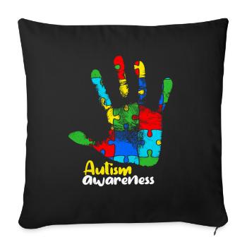 Autism - Sofa pillowcase 17,3'' x 17,3'' (45 x 45 cm) - black - Front