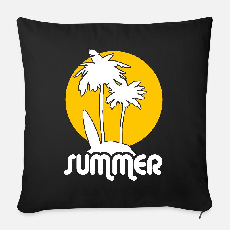 Summer sun sunshine - Sofa pillowcase 17,3'' x 17,3'' (45 x 45 cm) - black