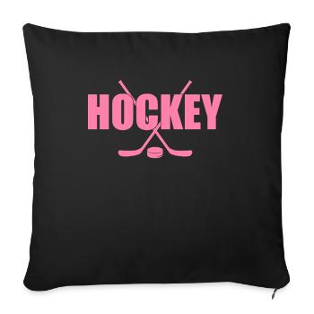 Hockey sur glace - Housse de coussin décorative 45 x 45 cm - noir - Devant