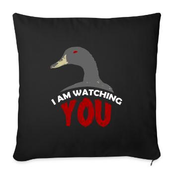 Anatidaeophobia scared of ducks I am watching you - Sofa pillowcase 17,3'' x 17,3'' (45 x 45 cm) - black - Front