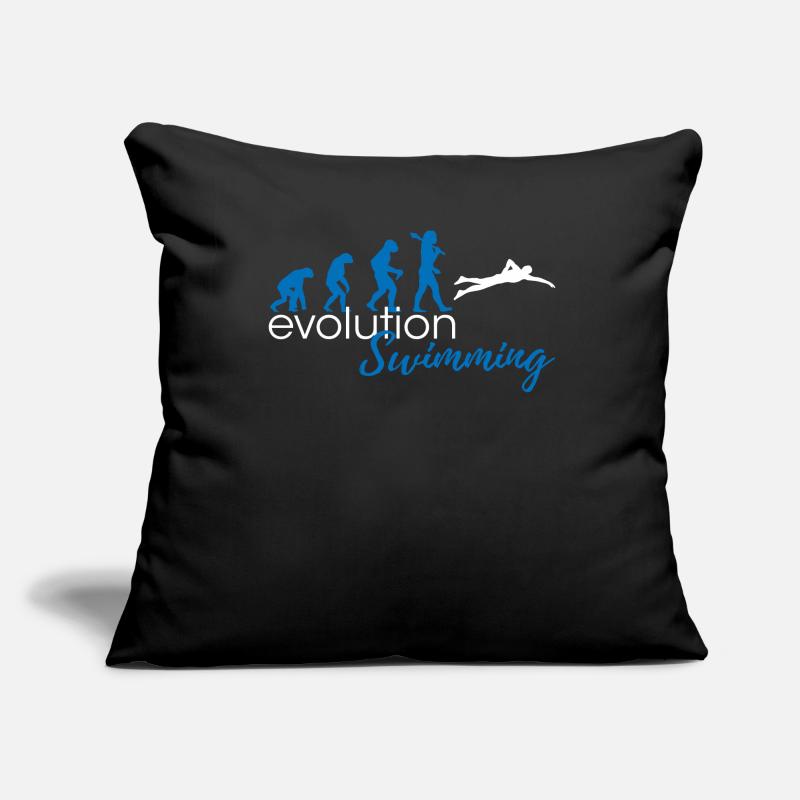 Evolution de la natation Housse de coussin décorative 45 x 45 cm