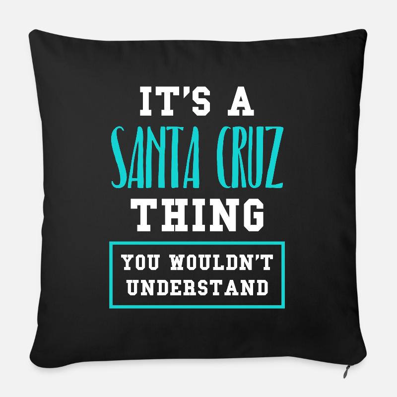 Santa Cruz - Housse de coussin décorative 45 x 45 cm - noir